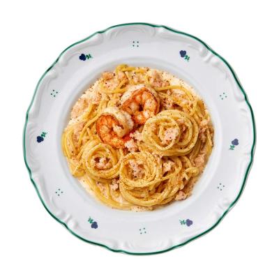 Спагетти с крилем и креветками